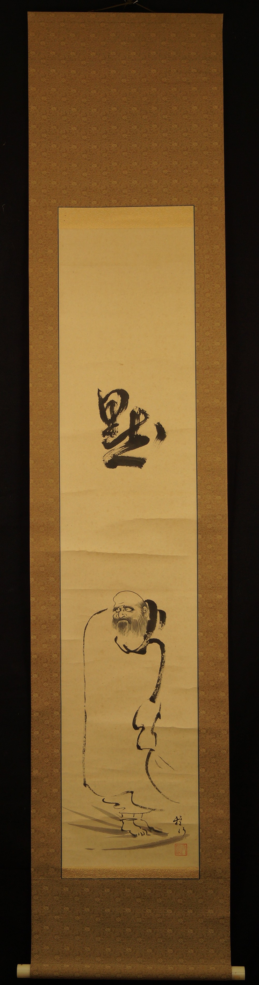 Kakemono Bodhidharma Full View Hanging Scroll