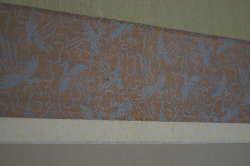 Seven Lucky Gods Hanging Scroll Mounting Detail