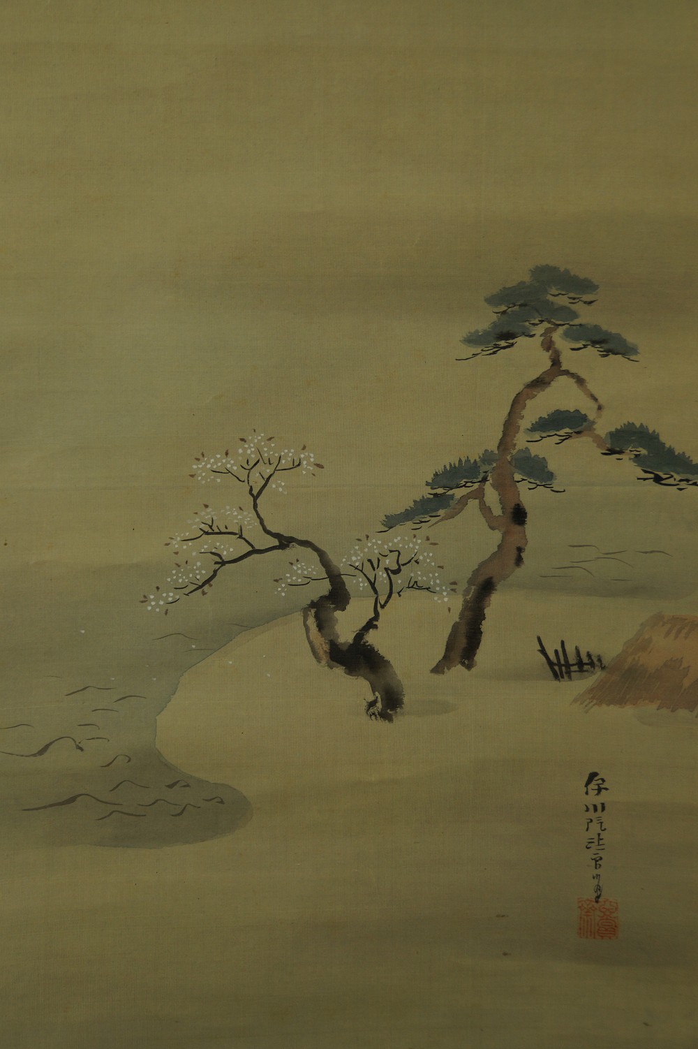 Fruehling und Herbst von Kano Isenin Eishin Fruehling Rollbild Gesamtmotiv ohne Rahmung