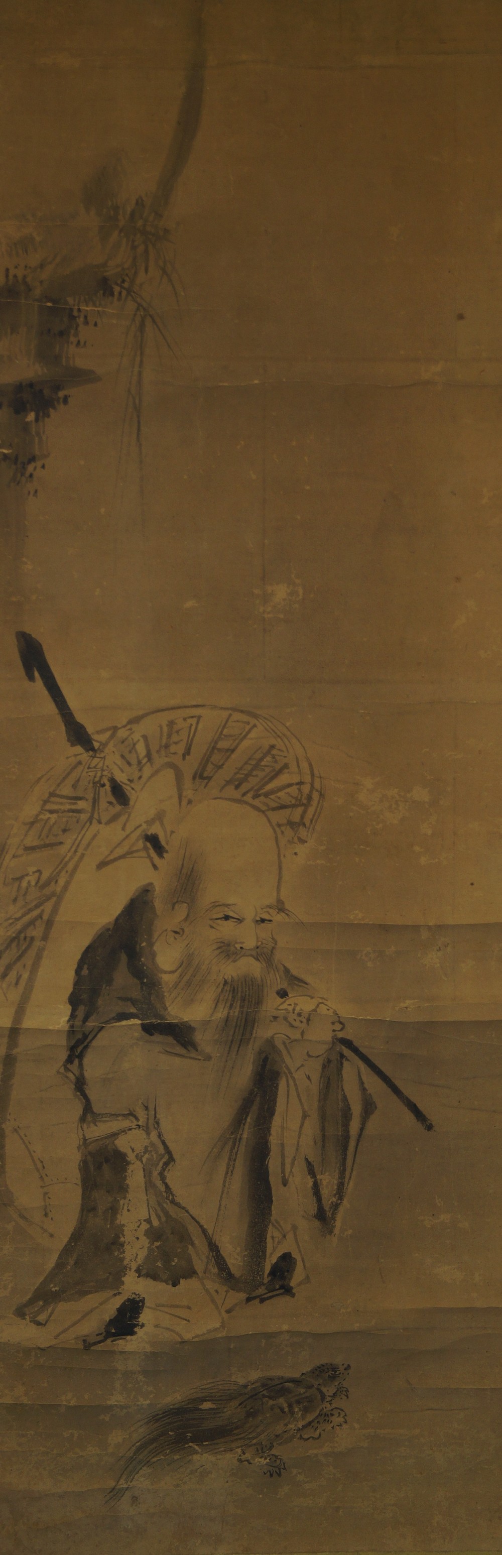Jurojin Hanging Scroll Full Motif without Mounting