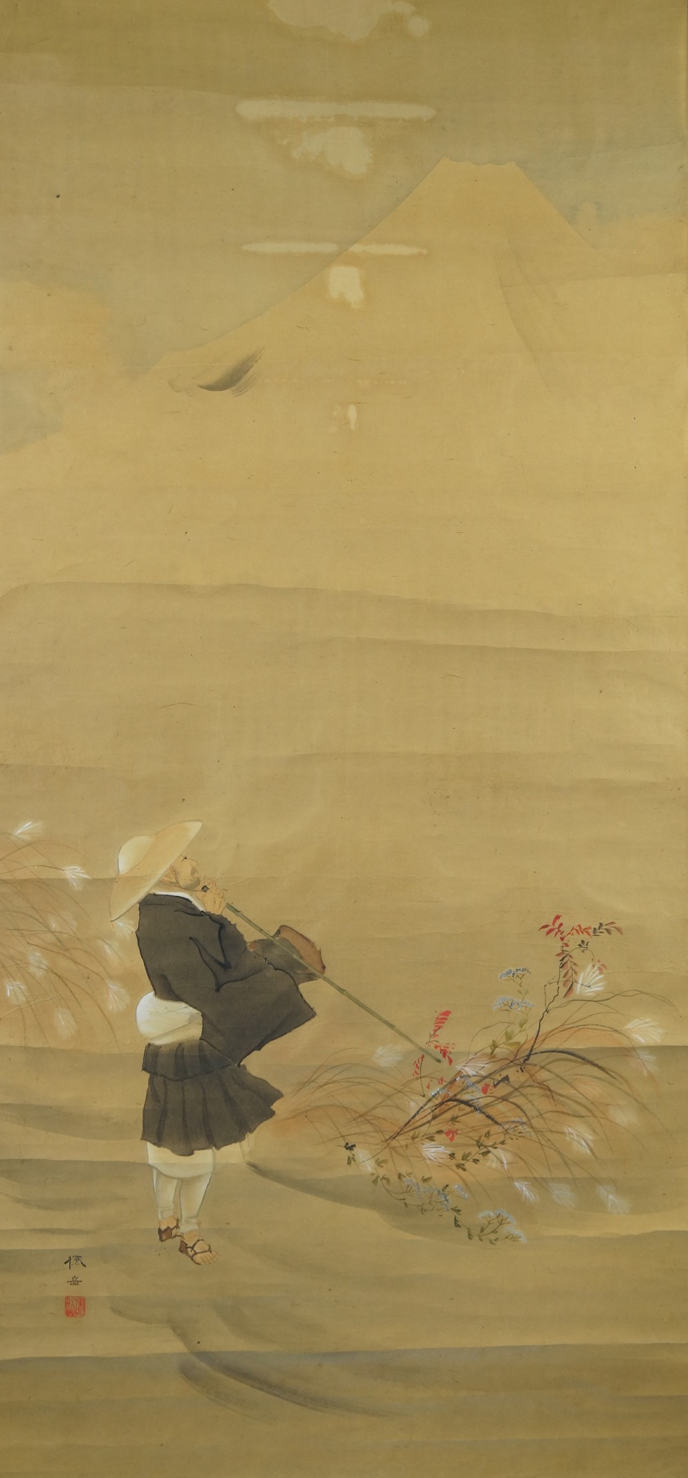 Monk and Mount Fuji Full Motif Without Mounting