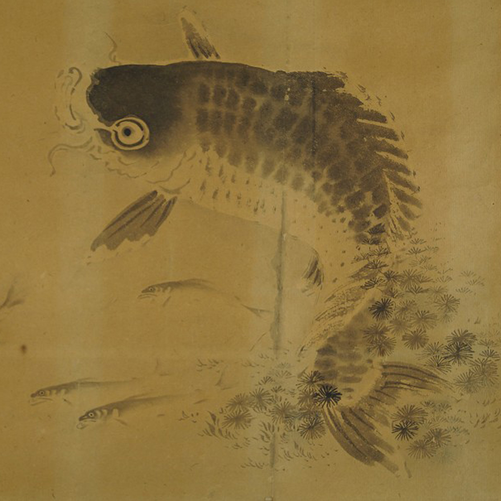 Koi Hanging Scroll Motif Close-up Preview