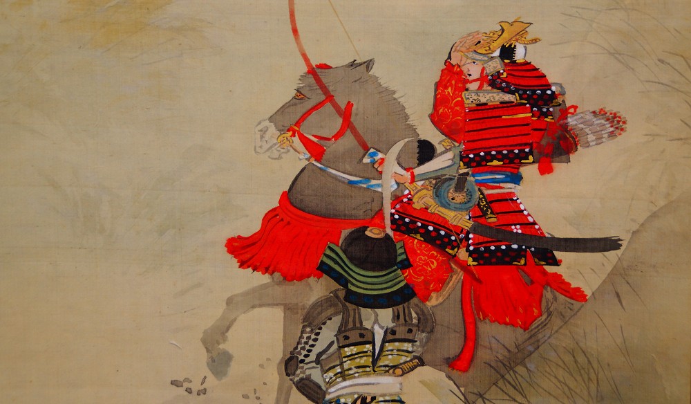Samurai on Campaign by Kikuchi Yosai Samurai Motif Close-Up