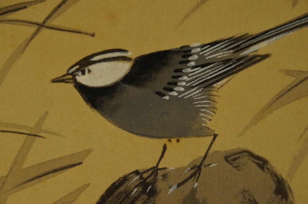 Vogel am reissenden Fluss von Hiroe Kasen Vogel-Motiv Nahaufnahme 3