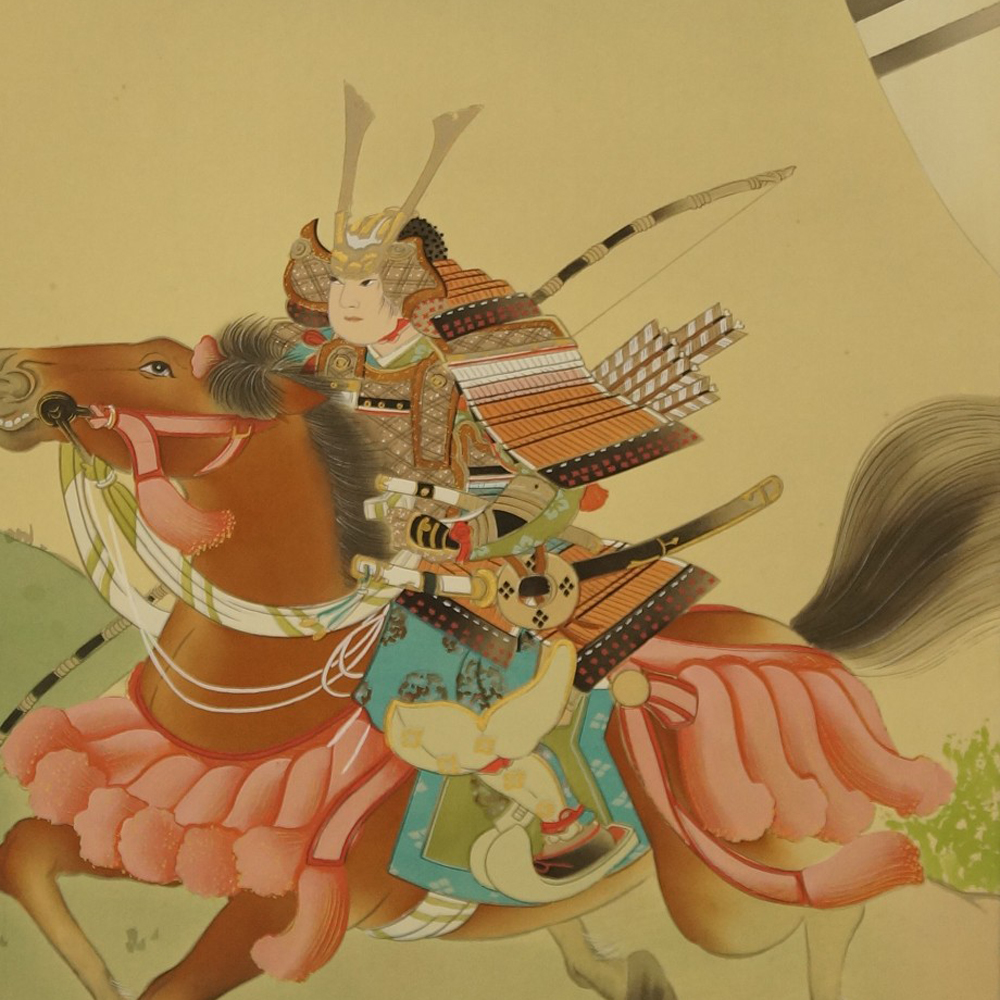 Samurai Warrior Hanging Scroll Motif Close-Up Preview