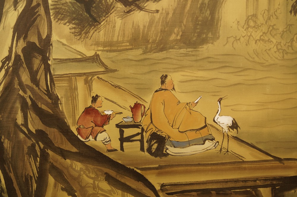 Landschafts Kakemono XXL Gelehrten Motiv Nahaufnahme 2