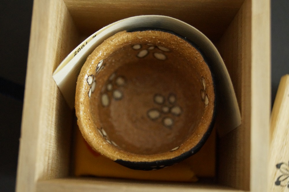 Oribe Ware Guinomi in Storage Box 2