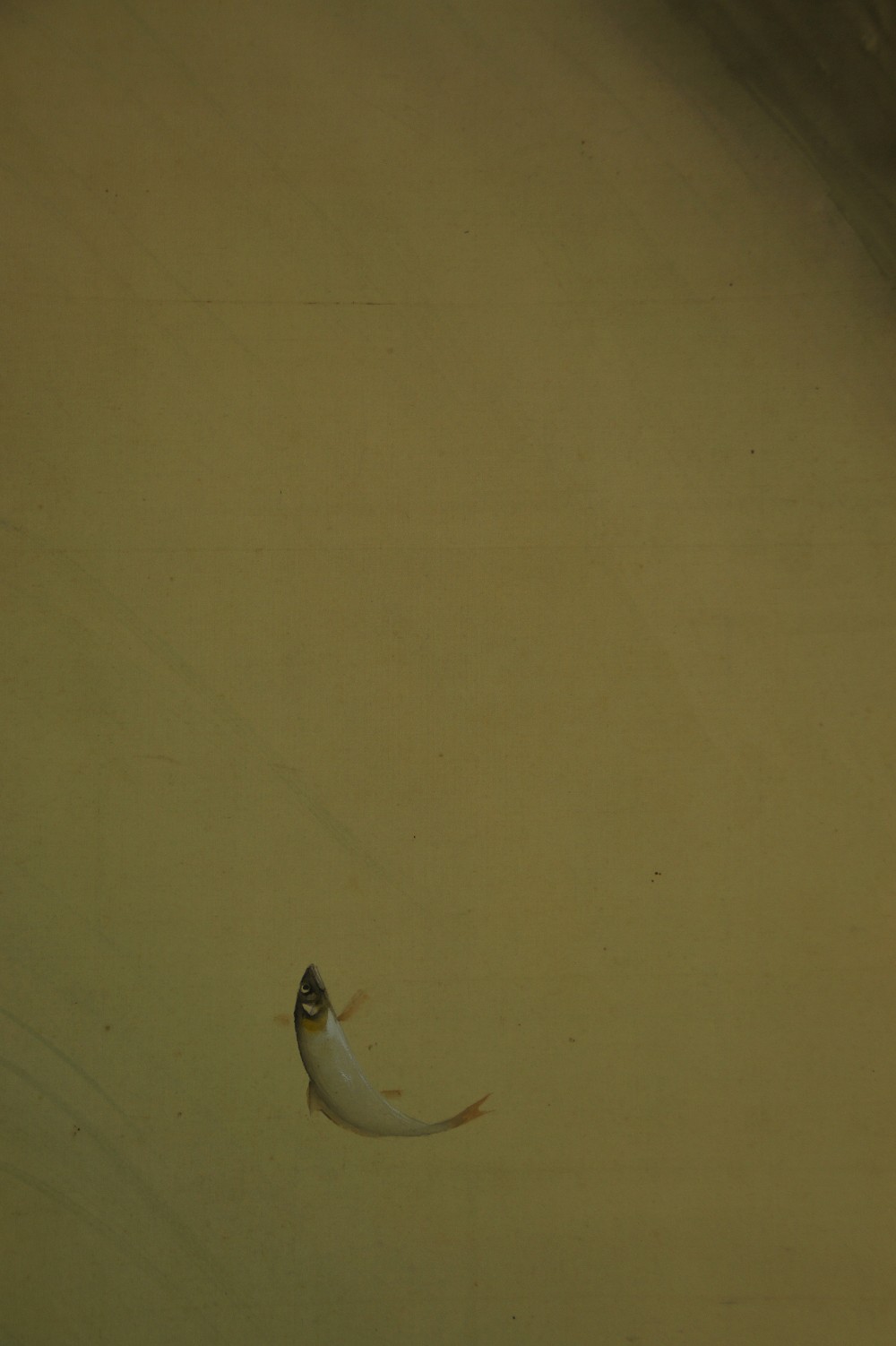 Leaping fish at a waterfall by Taizan Tatewaki fish motif close-up 1