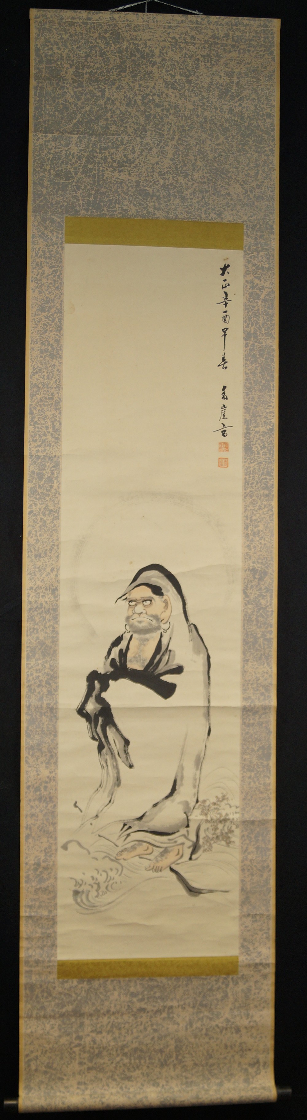 Bodhidharma Rollbild Gesamtansicht Rollbild
