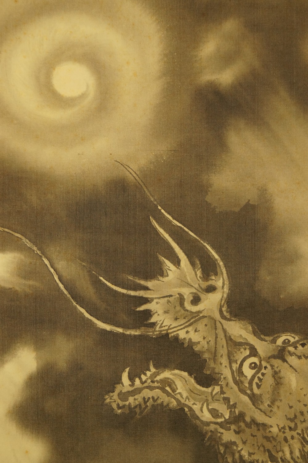 Dragon Kakemono Moon Motif Close-Up