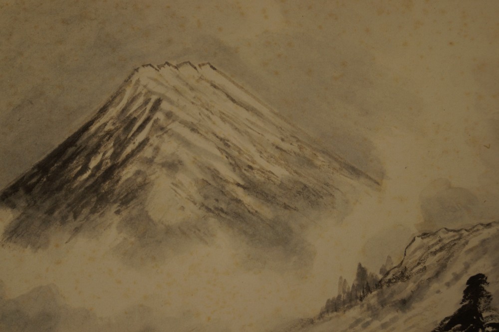 Shikishi Landschaft Fuji-Motiv Nahaufnahme