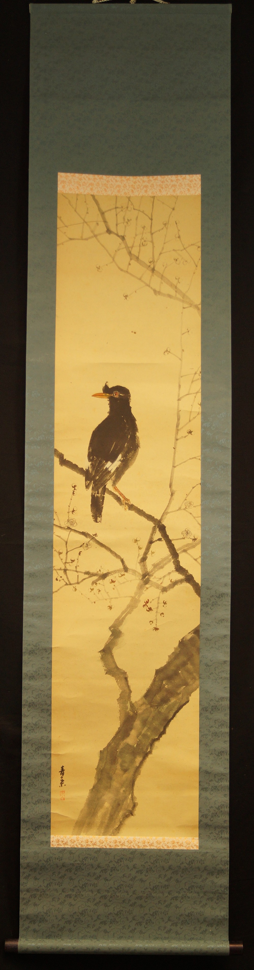 Crow on a Branch Full View Hanging Scroll