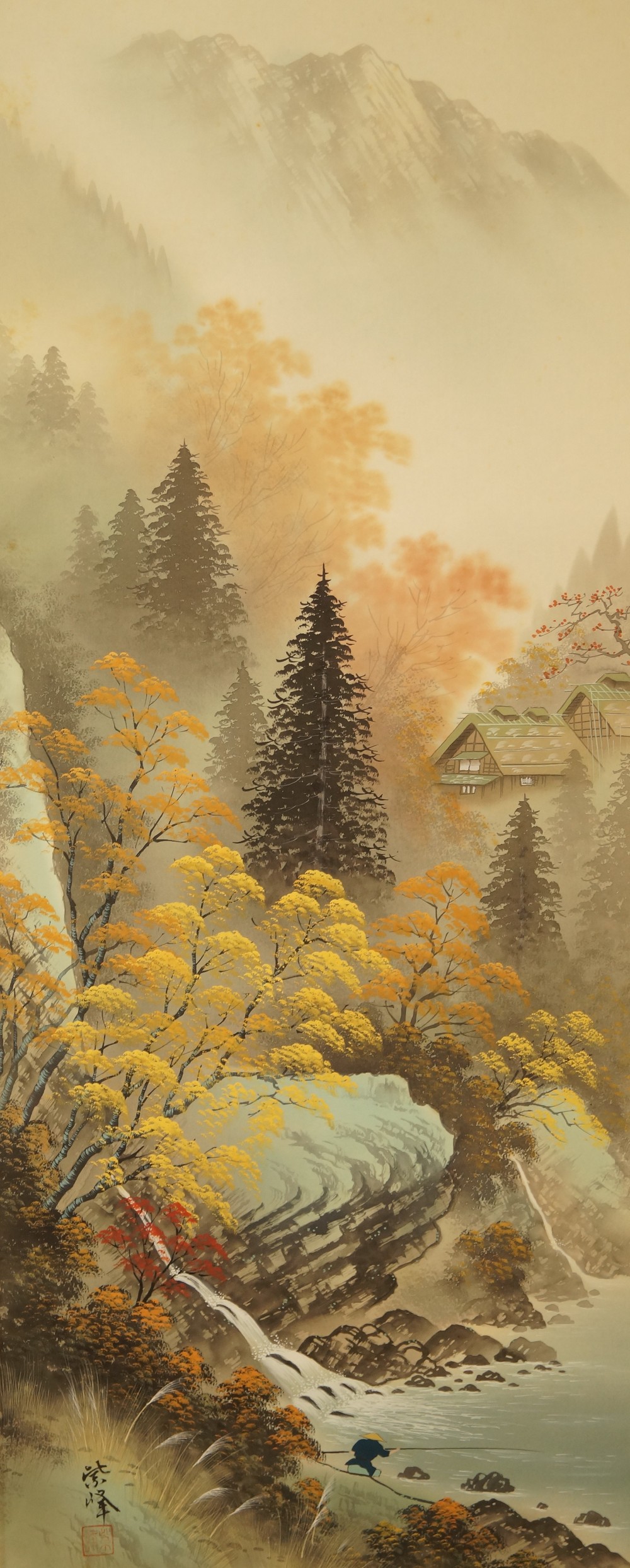 Vier Jahreszeiten Kakemono Set Herbst Motiv Gesamtansicht