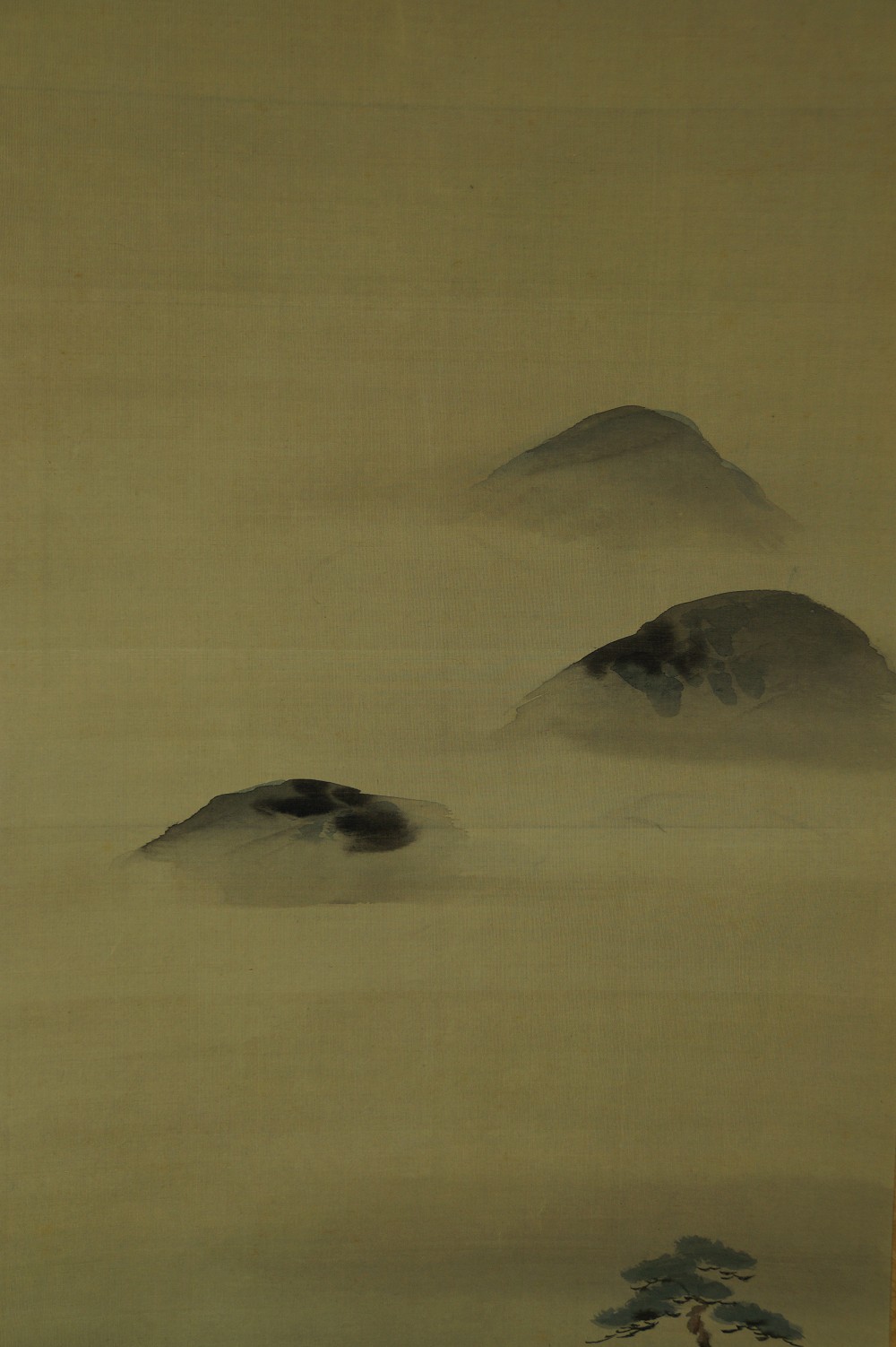 Fruehling und Herbst von Kano Isenin Eishin Fruehling Rollbild Landschaft Nahaufnahme