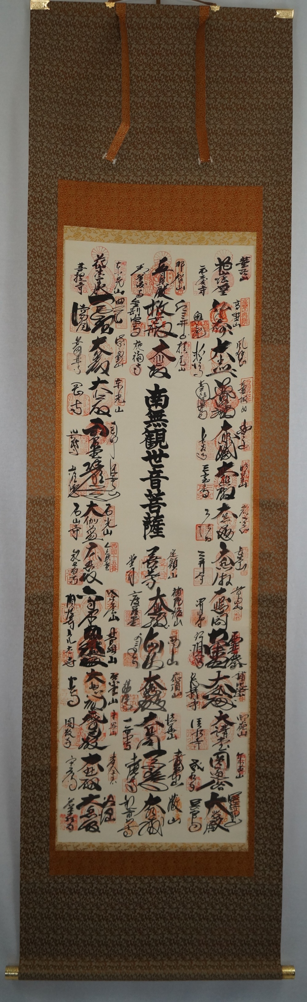 38 temples full view hanging scroll