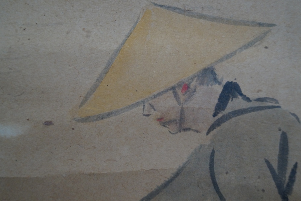 Traveler in the Rain Hanging Scroll Traveler Motif Close-Up 2
