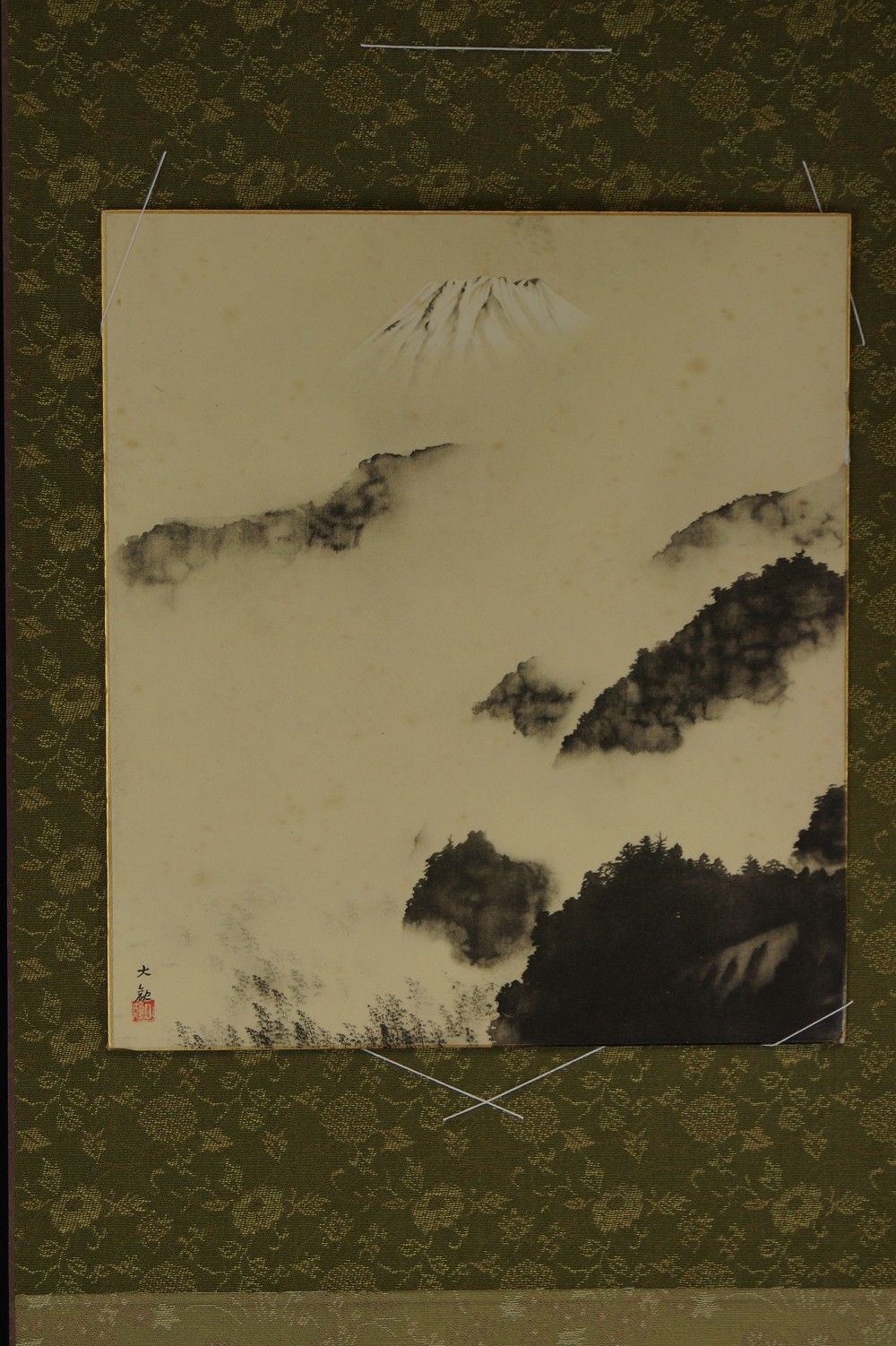 Shikishi Berg nach einem Schauer Druck Shikishi in Einfassung