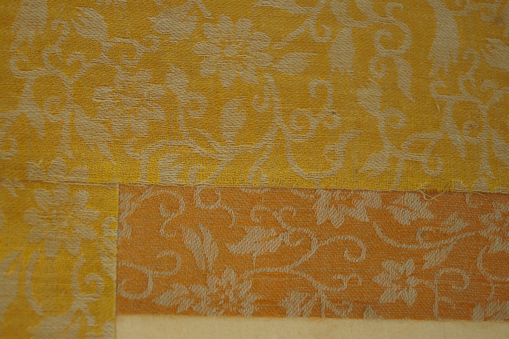 Birds and flowers hanging scroll mounting detail