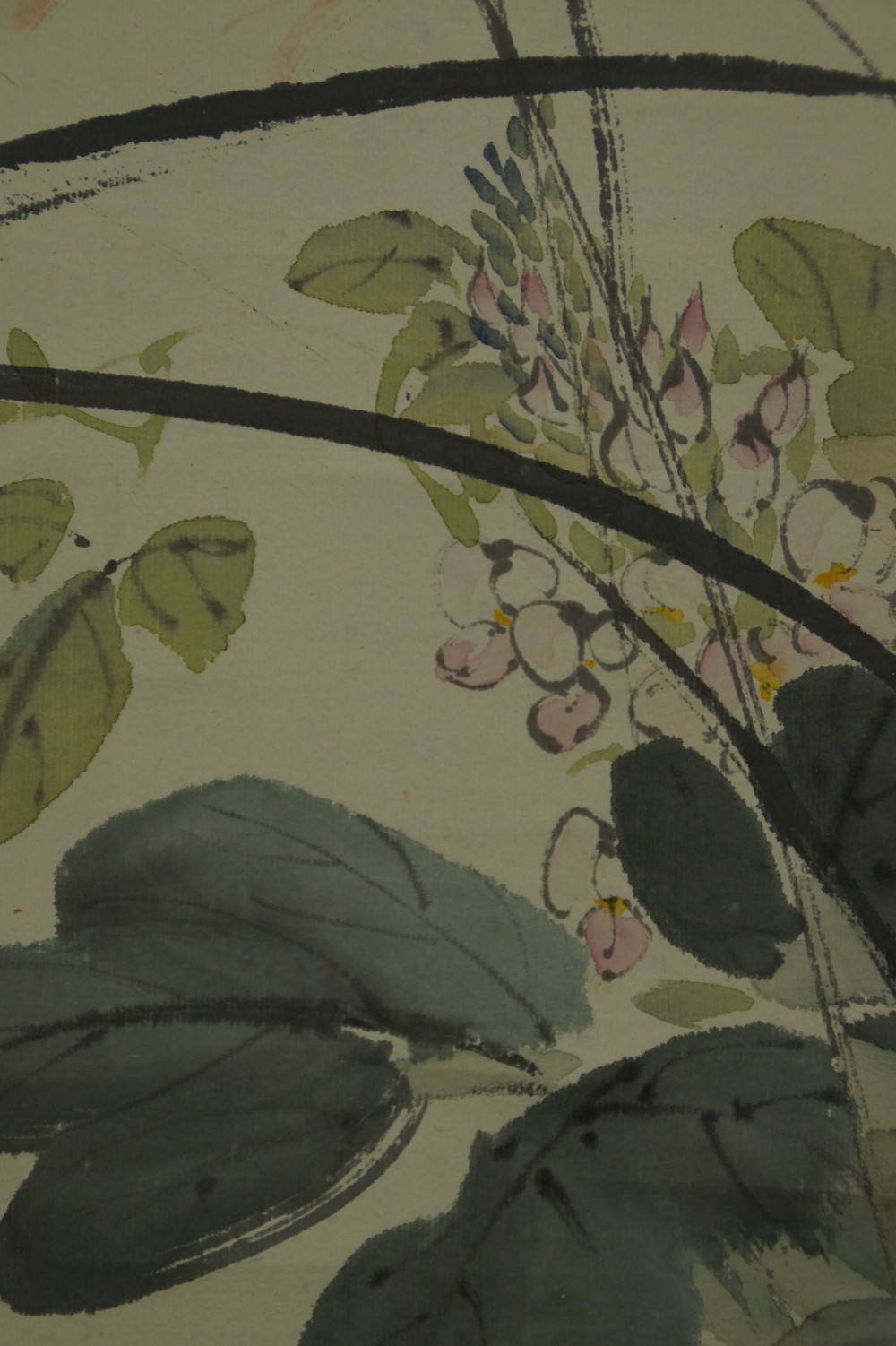 Quails in the grass by Hiroune Araki blossom motif close-up