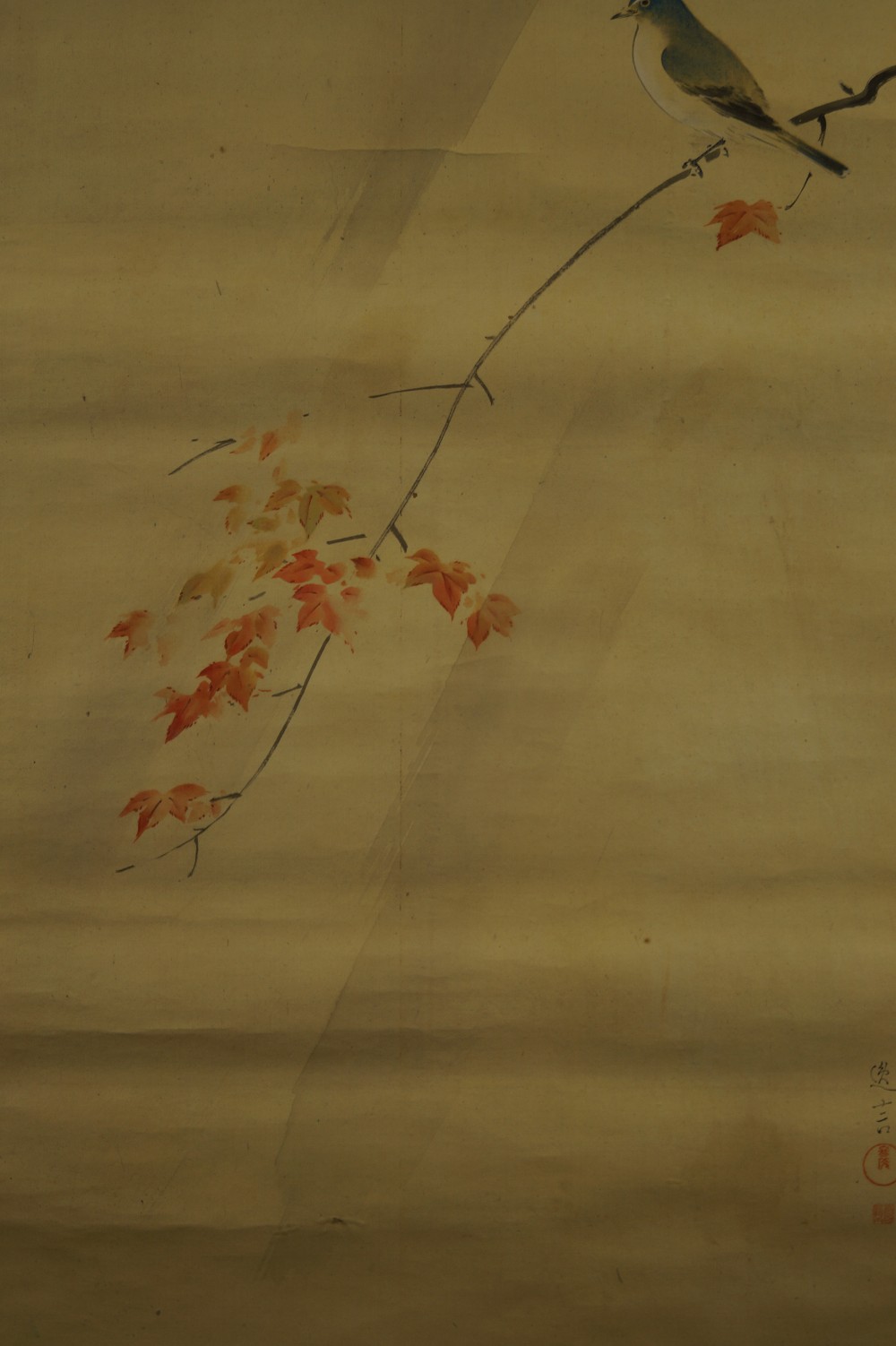 Japanisches Rollbild Herbst Ahorn Motiv Nahaufnahme 1