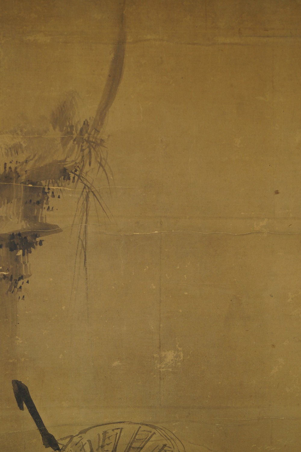 Jurojin hanging scroll signature and seal close-up