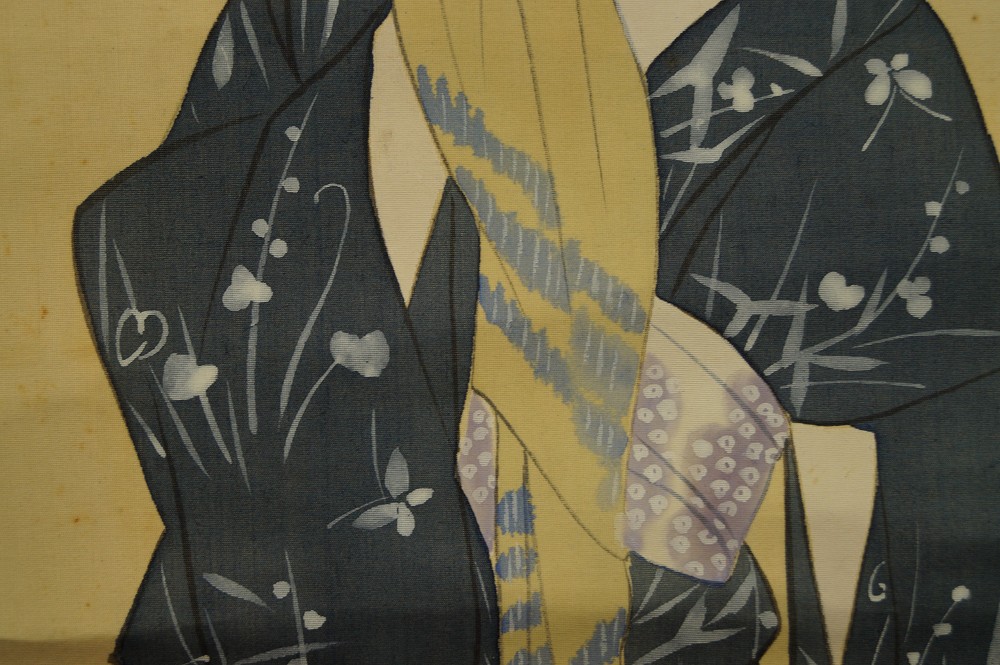Beauty in Kimono Obi Motif Close-Up