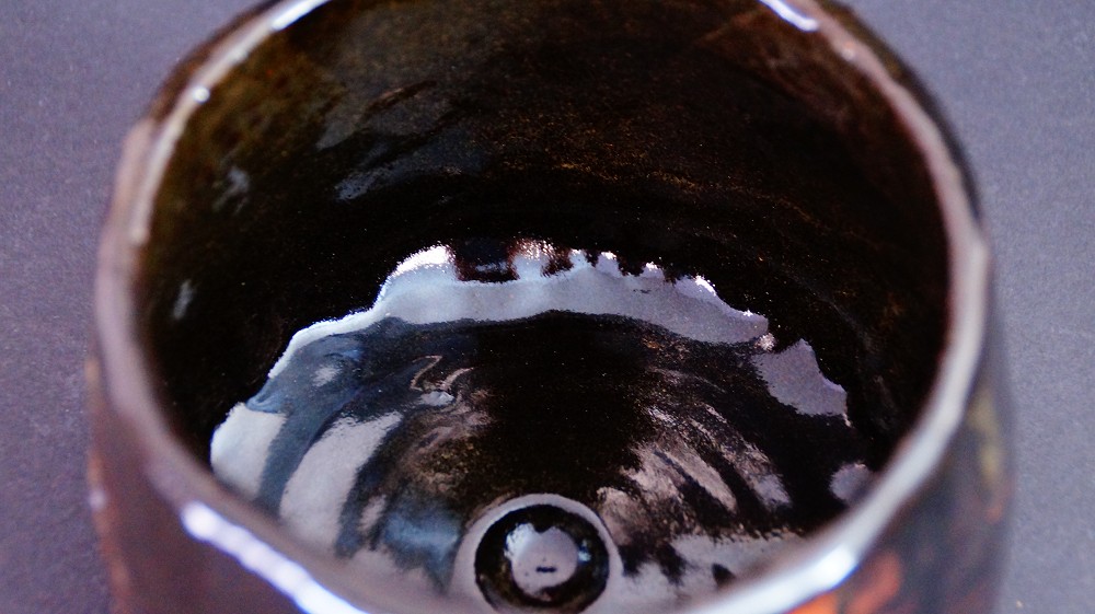 Chawan made of Kyoto ware Nyoi interior view close-up