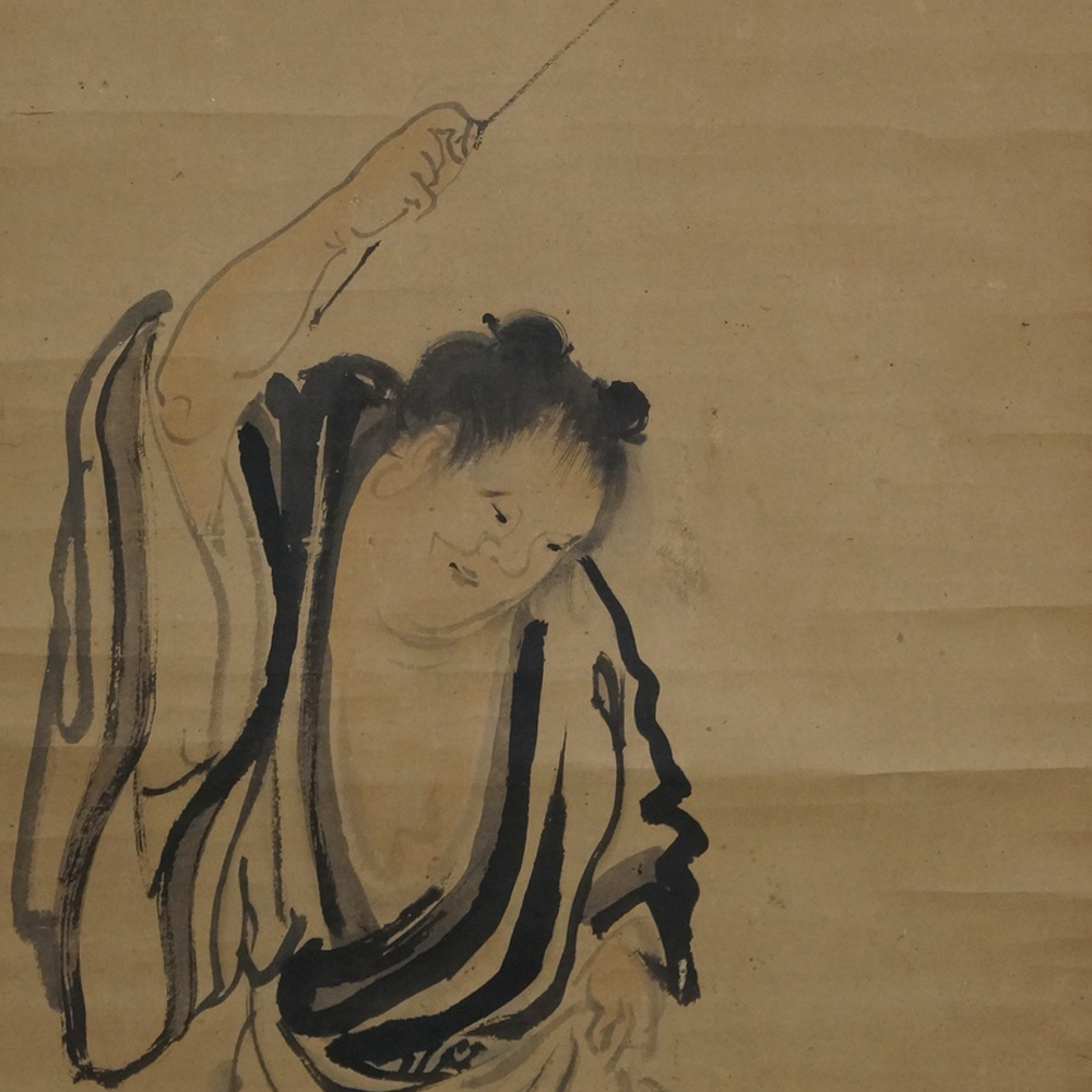 Monk Hanging Scroll Motif Close-Up Preview