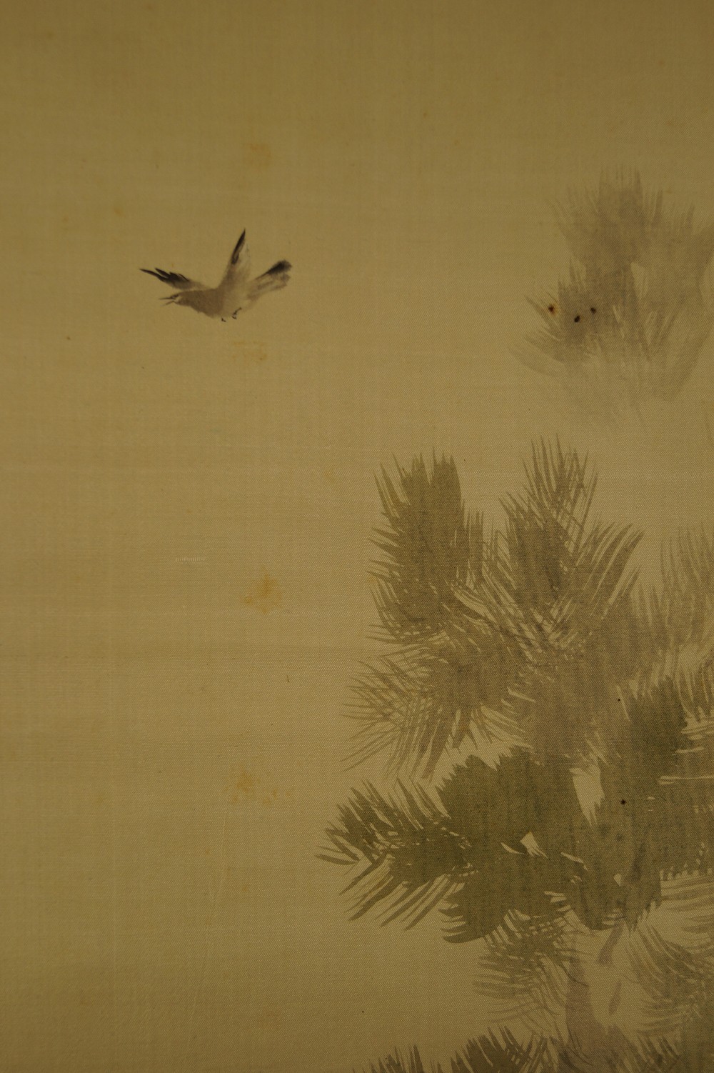 Sparrow hanging scroll landscape close-up