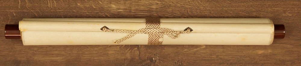 Kalligrafie Kakemono zusammengerollt