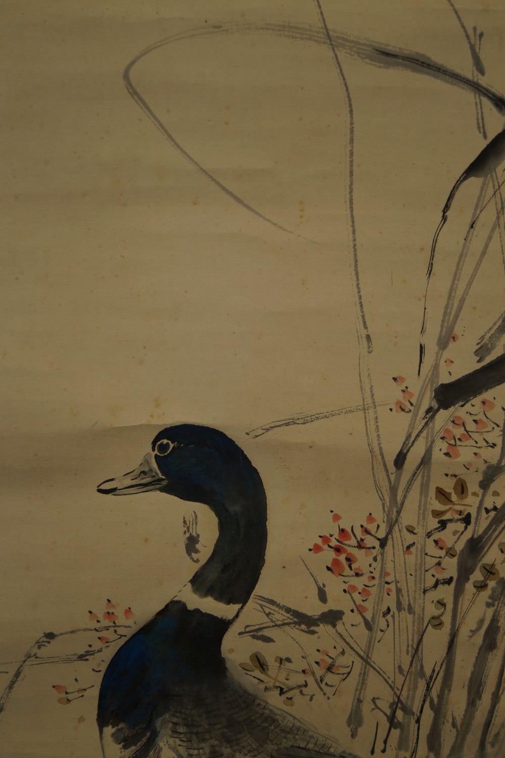 Two Ducks in the Grass Hanging Scroll Duck Motif Close-Up 1