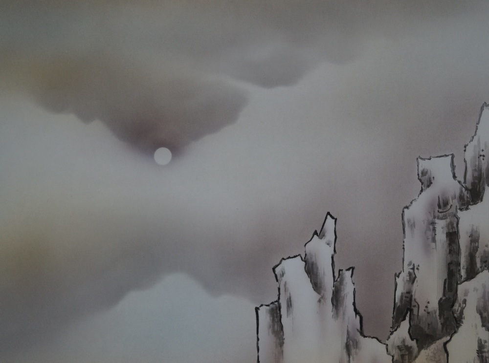 Naechtliche Landschaft Mond-Motiv Nahaufnahme