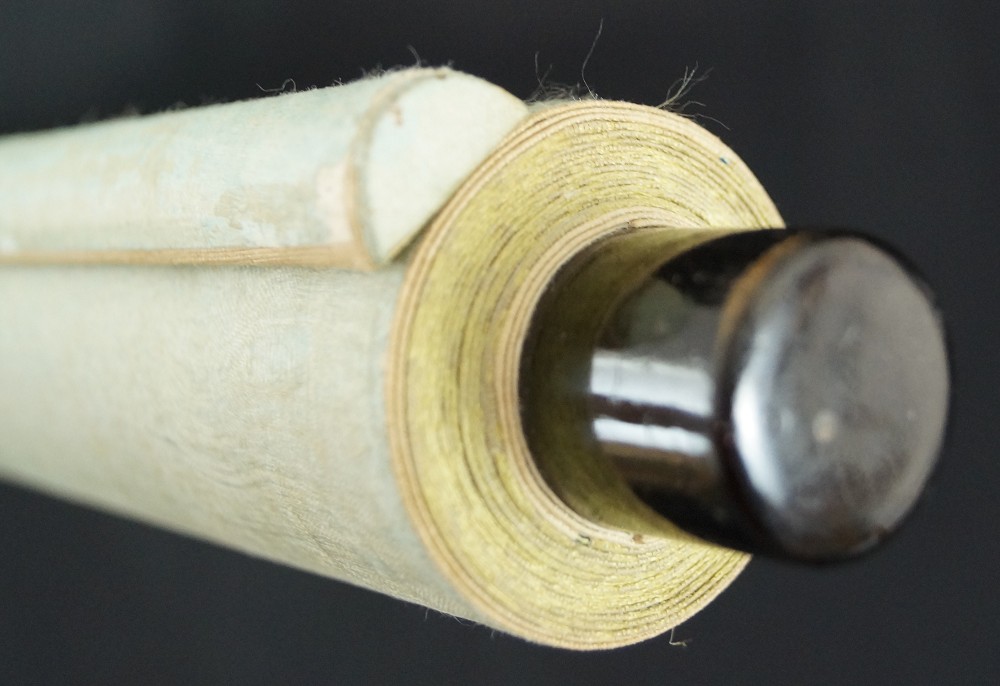 Wooden rod and roller end of the kakemono roller detail