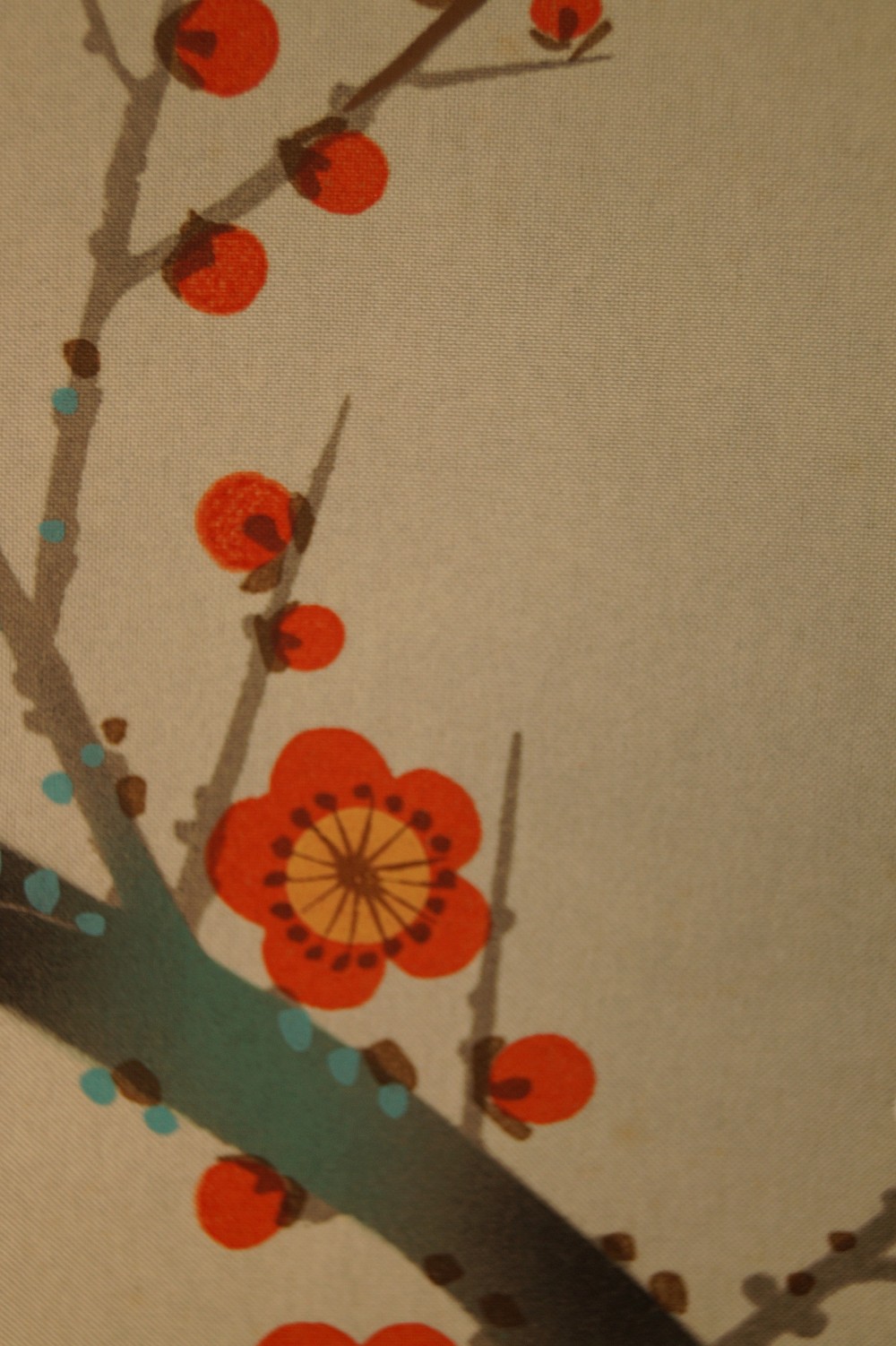 Nightingale on Sakura Branch Plum Blossom Close-Up 2