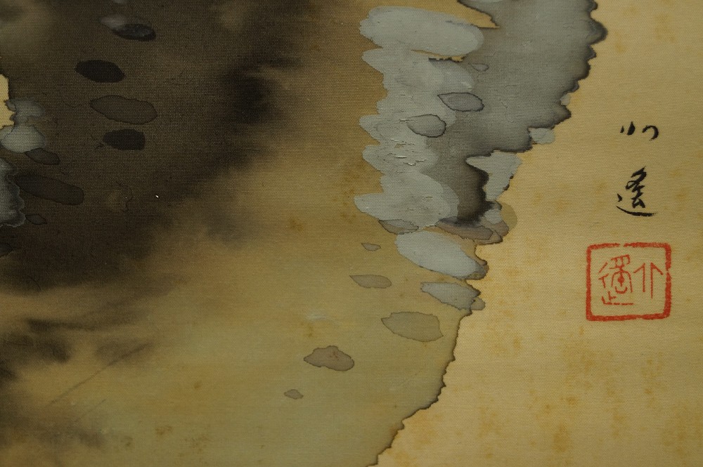 Sparrows and plum blossoms signature and seal close-up