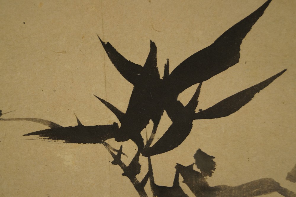 Bamboo Hanging Scroll by Tsubaki Chinzan Bamboo Motif Close-Up 2
