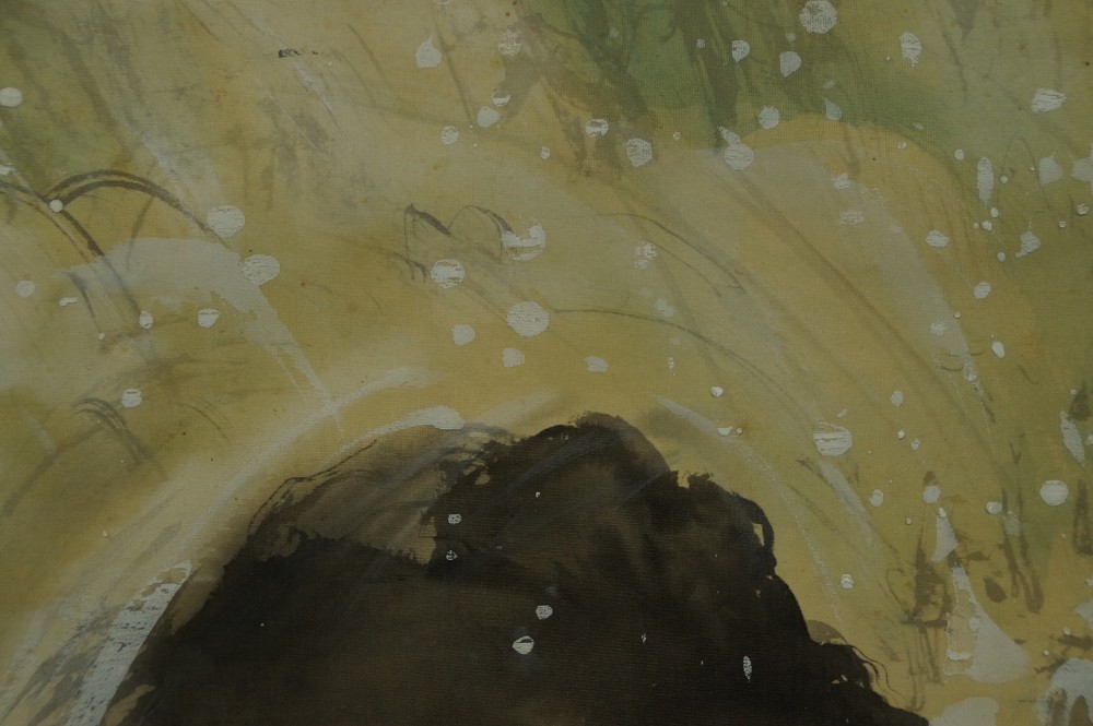 Leaping Fish at the Waterfall by Taizan Tatewaki Waterfall Motif Close-Up 3