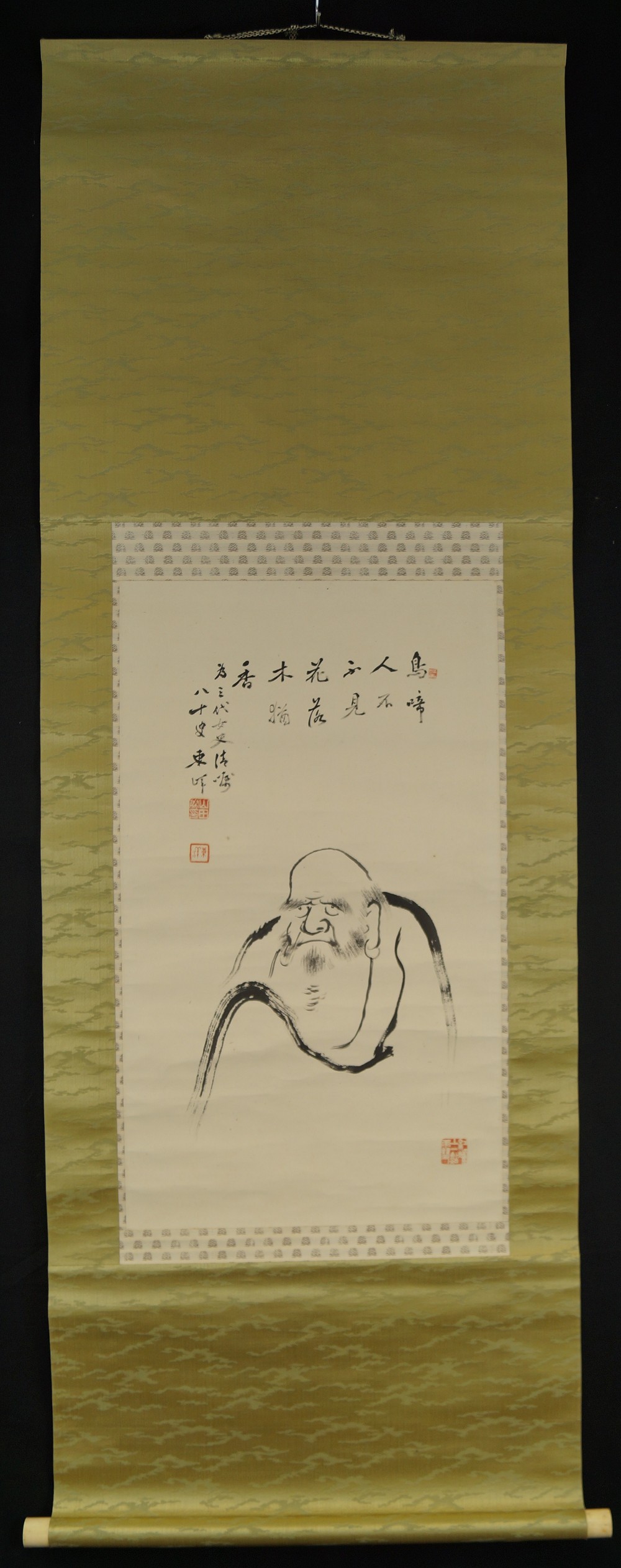 Bodhidharma full view hanging scroll