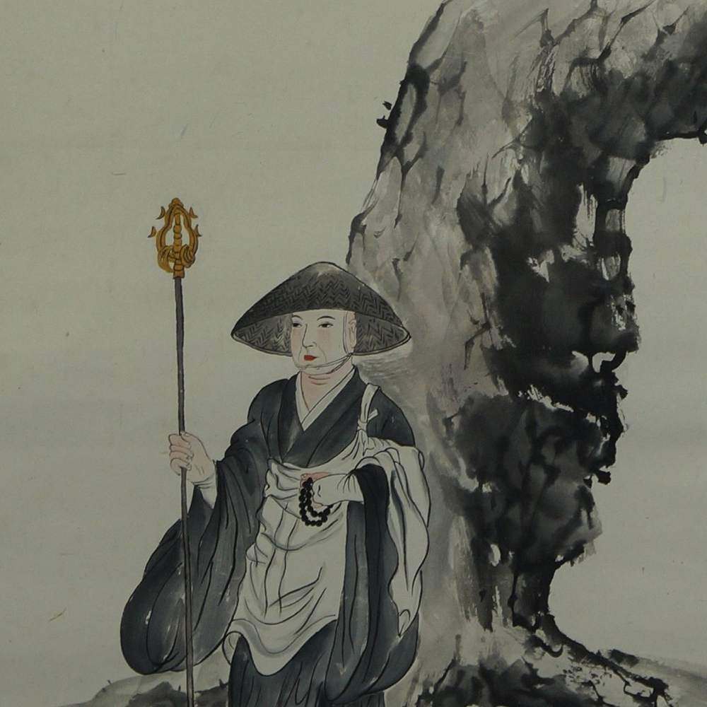 Monk Hanging Scroll Motif Close-Up Preview
