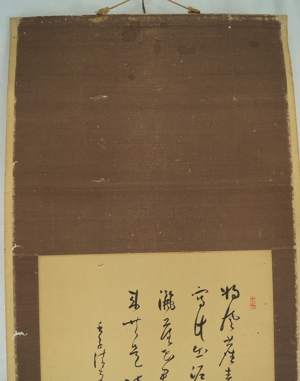 Bluete mit herabhaengender Fruchtkapsel Kakemono Montierungsdetail 1