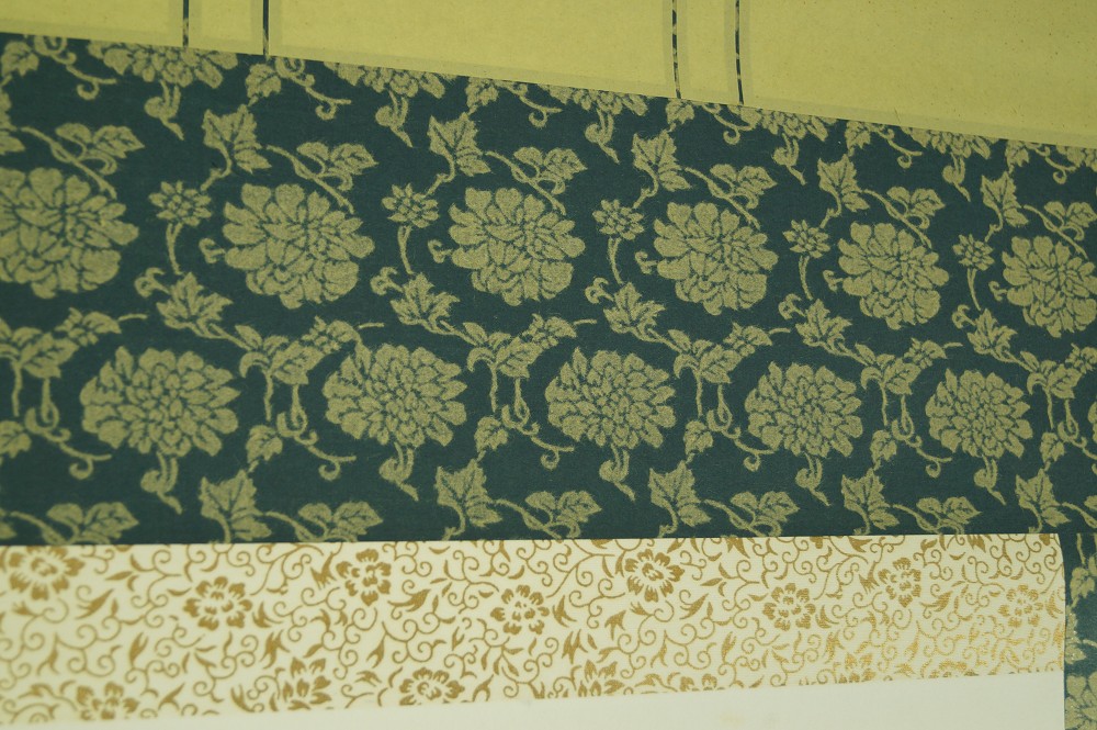 Hanging Scroll Peonies Mounting Detail