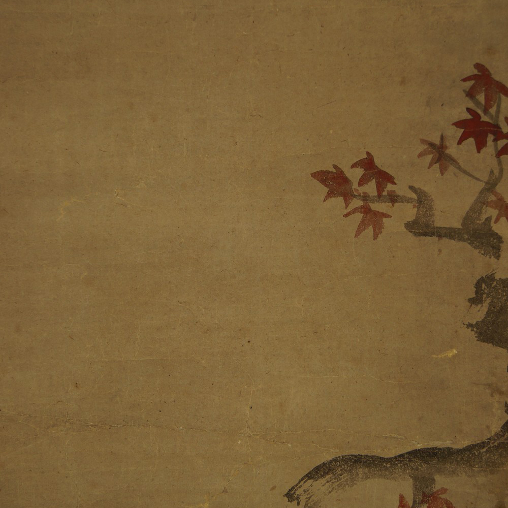 Five Sparrows on a Maple Branch Motif Close-Up Preview