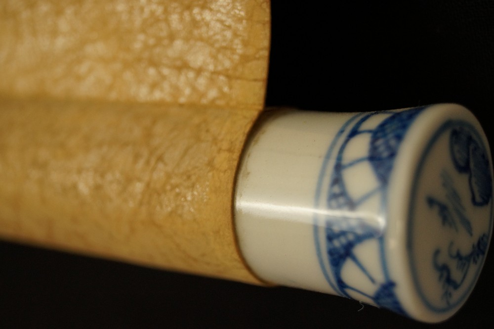 Old Zen Monk under Cherry Blossoms Scroll Detail 1
