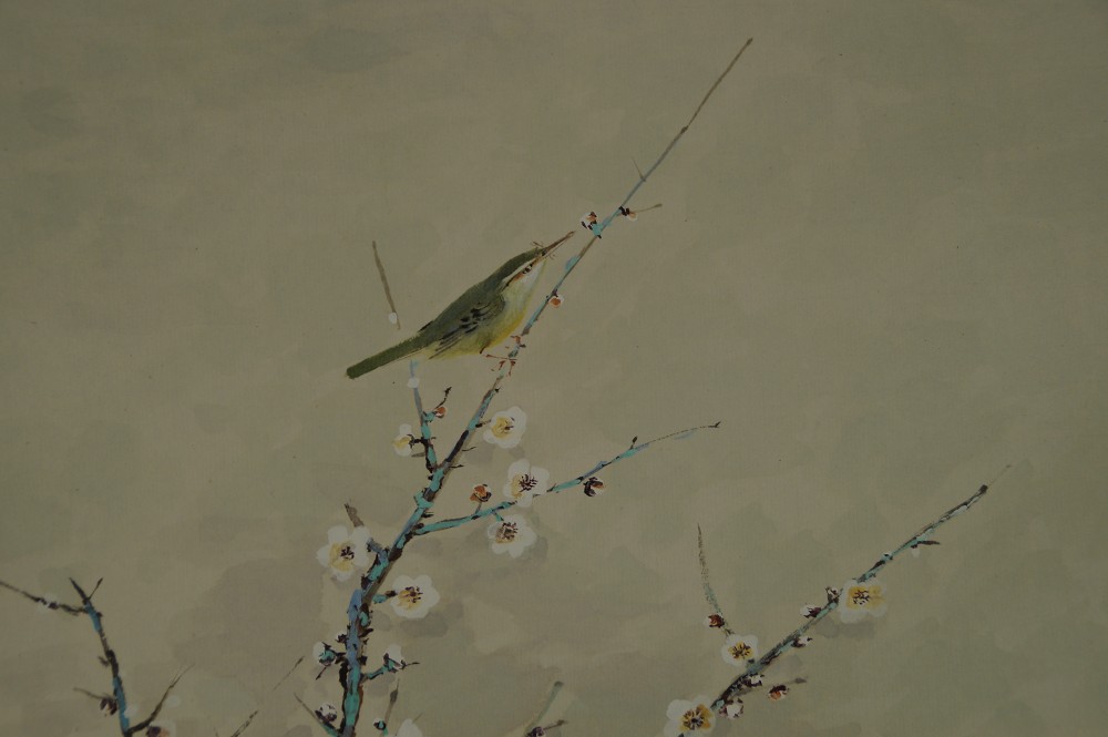 Nightingale on a Plum Branch by Sako Nightingale Motif Close-Up 2