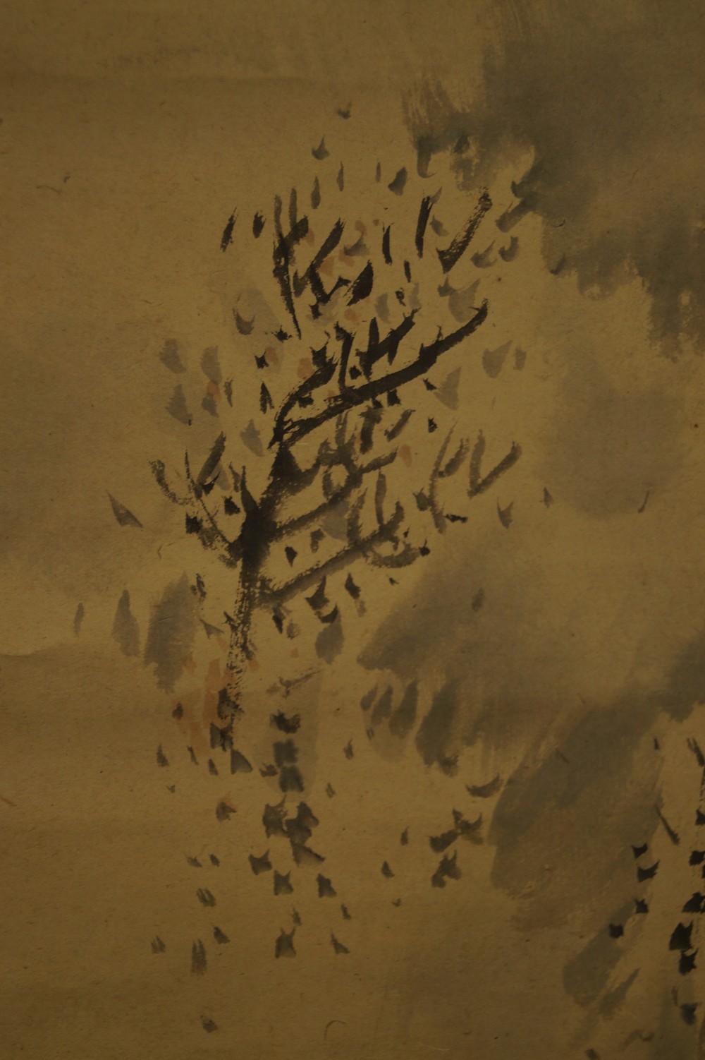 Landschaft Rollbild von Bunrin Shiokawa Baum-Motiv Nahaufnahme 2