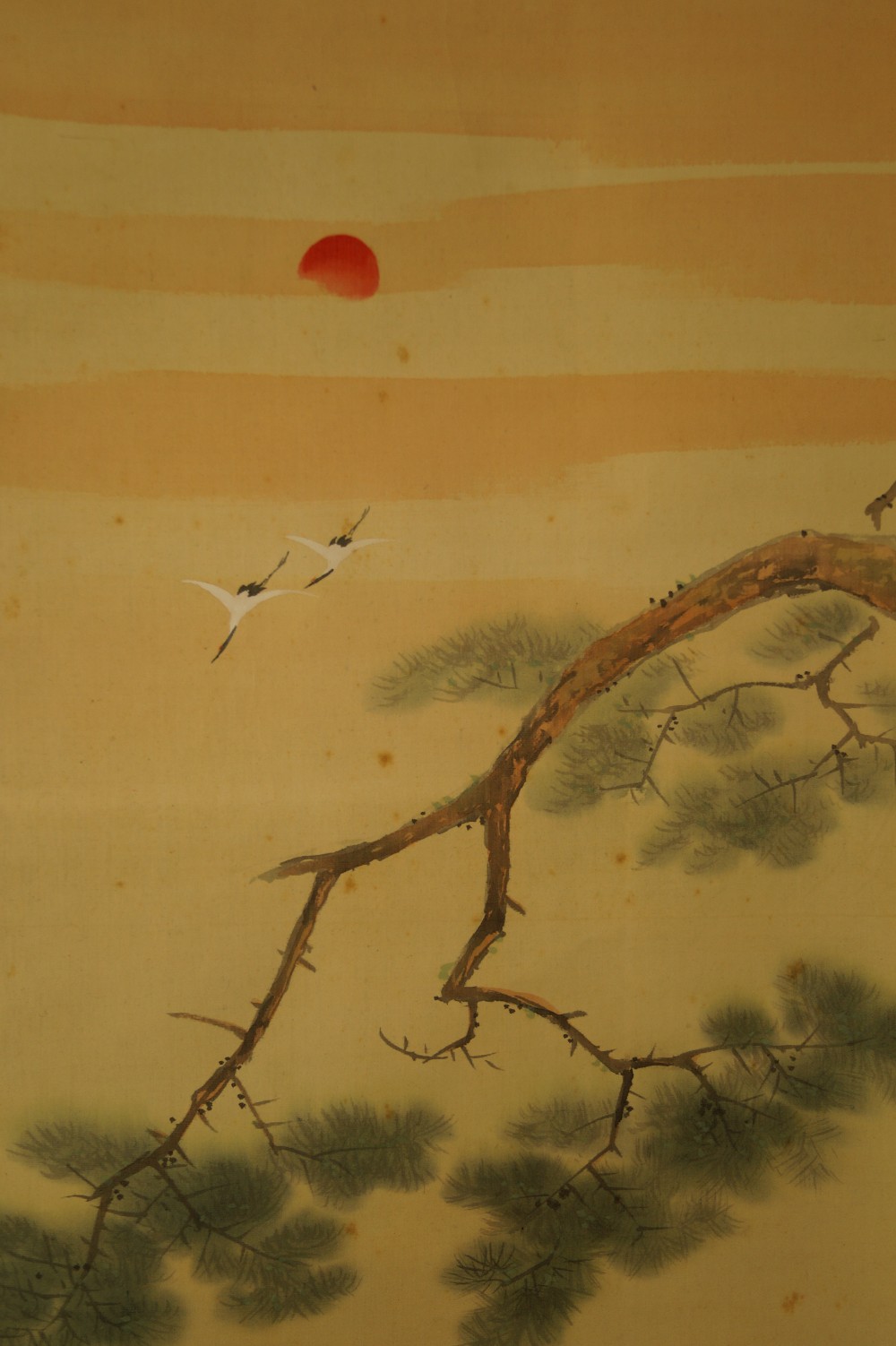Takasago Legend Kakemono Sun and Cranes Close-Up 1