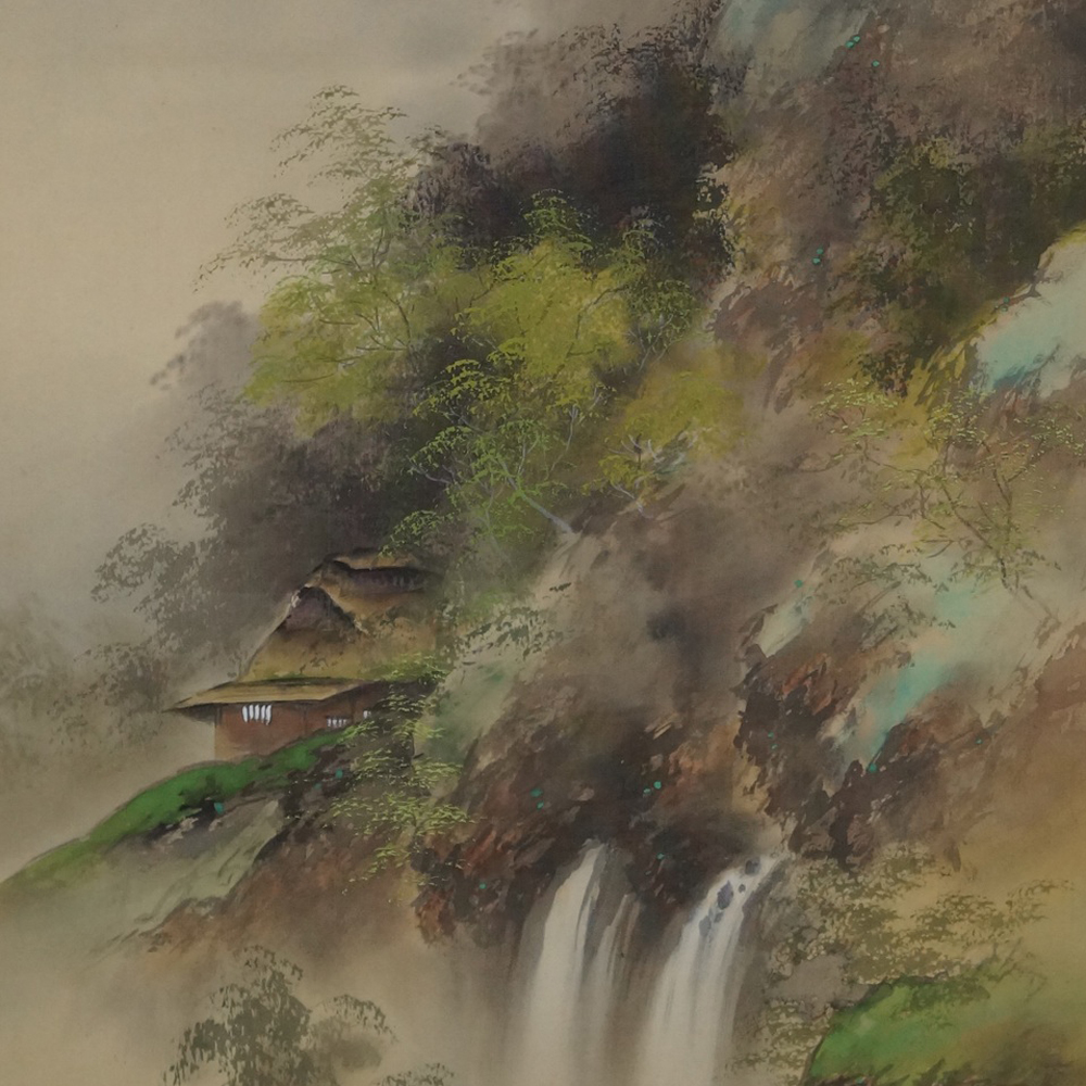 Haus am Wasserfall Kakejiku Motiv Nahaufnahme Vorschau