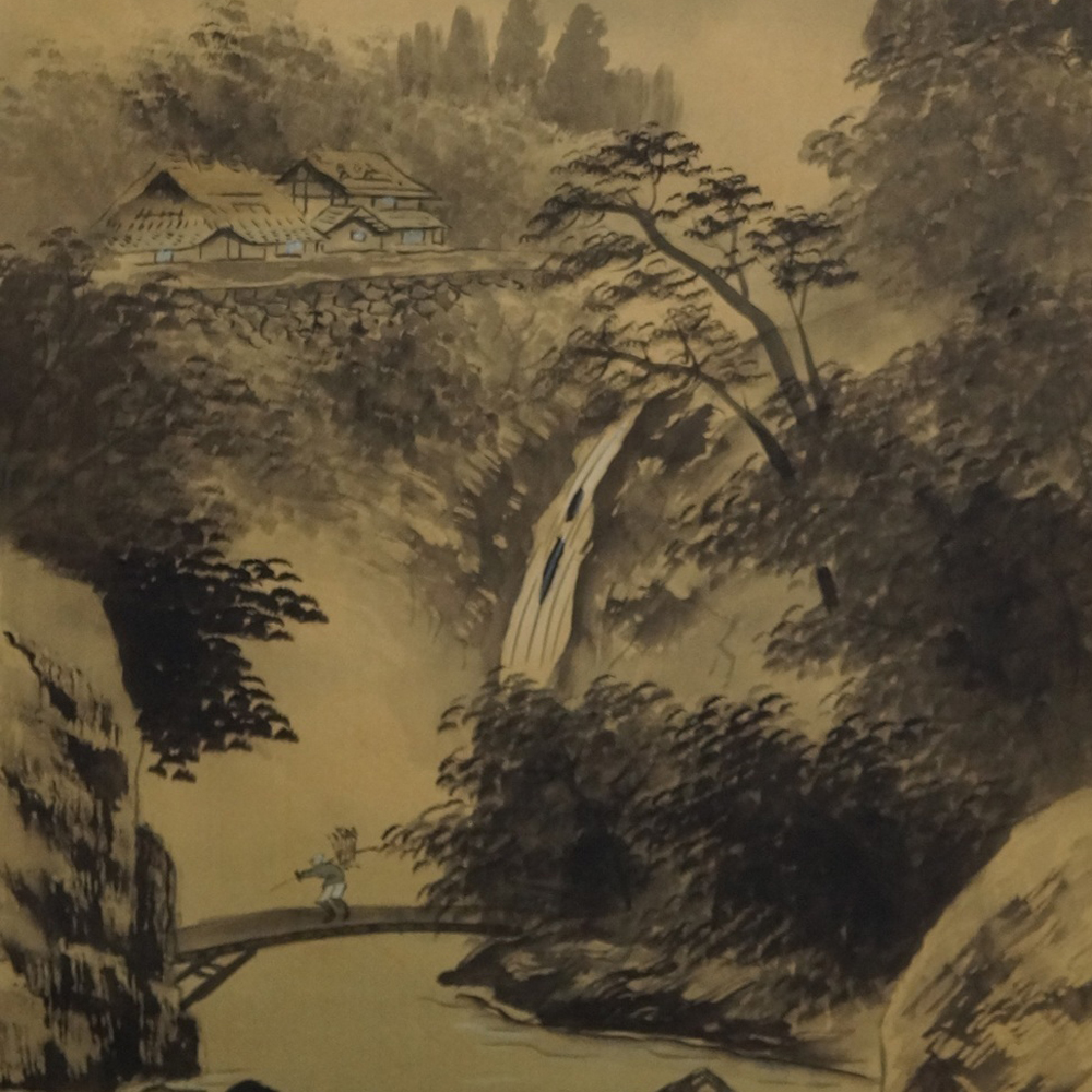 Fluss und Berge Rollbild Motiv Nahaufnahme Vorschau