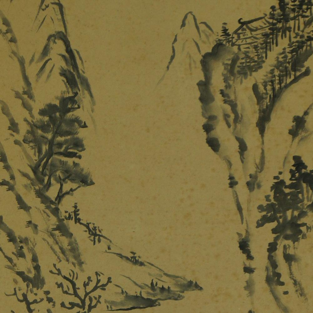 Landschaft Rollbild Kakejiku Kakemono Motiv Nahaufnahme Vorschau