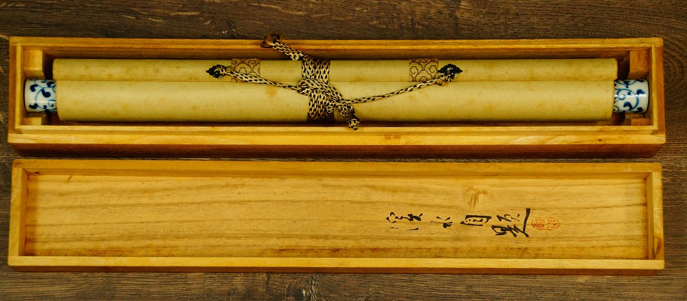Bird in Winter Kakemono by Ito Keisui in Storage Box
